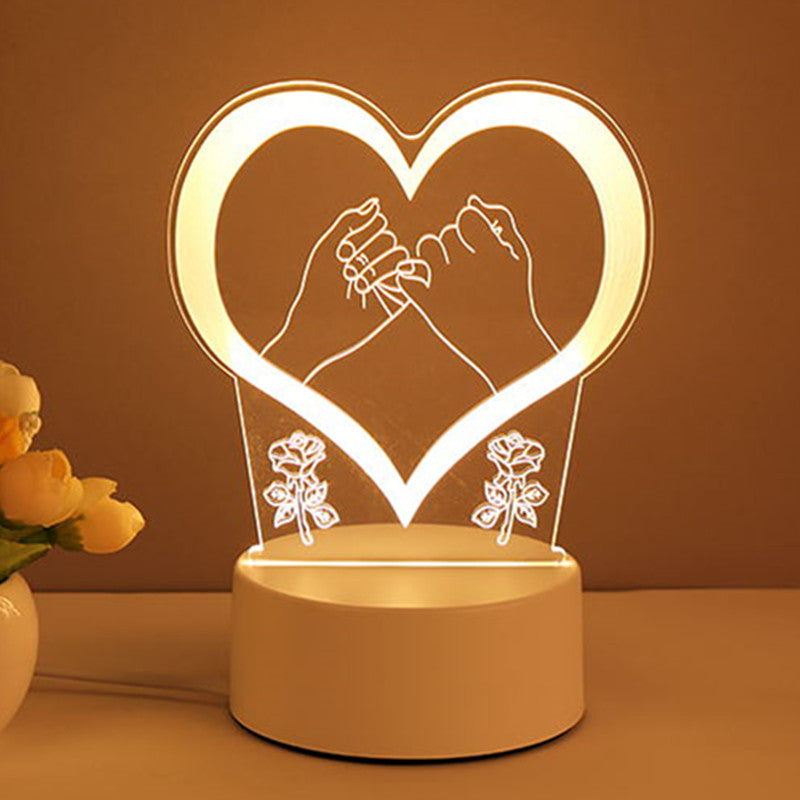 3D Acrylic USB LED Night Light Neon Sign Lamp for Home Decor
