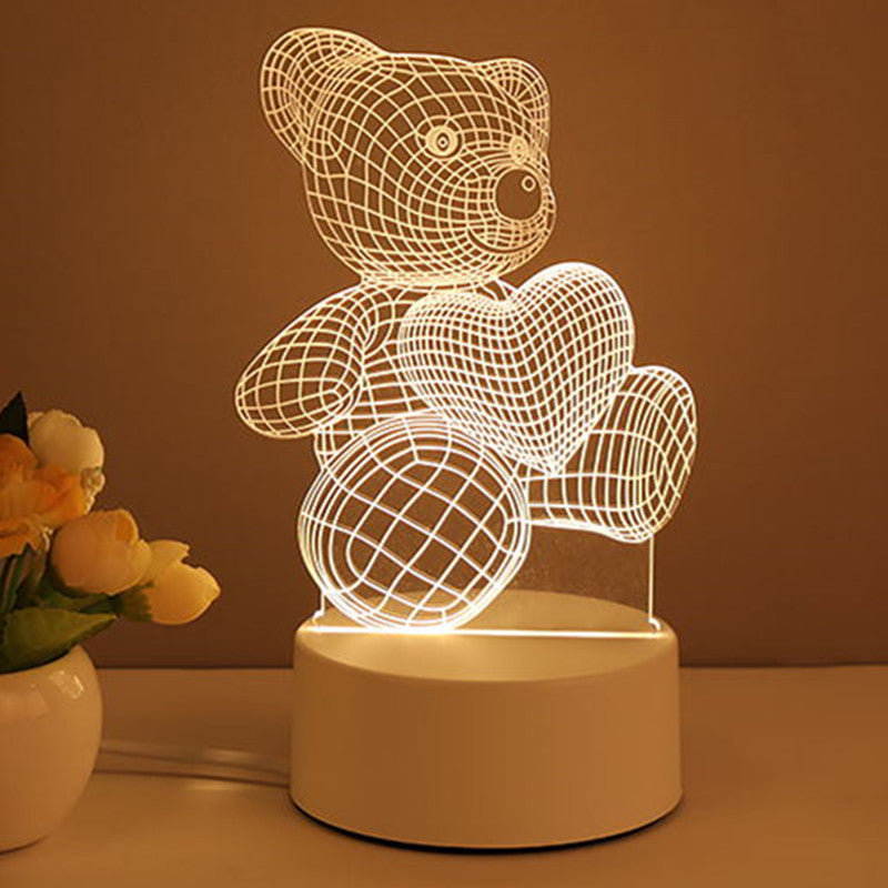 3D Acrylic USB LED Night Light Neon Sign Lamp for Home Decor
