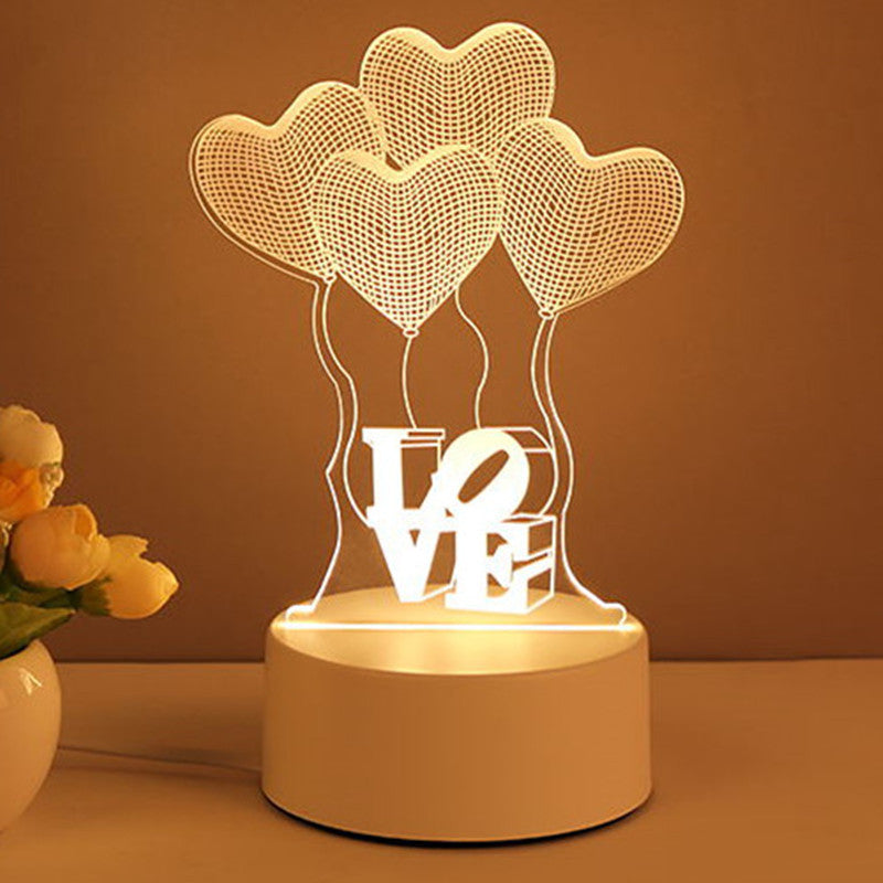 3D Acrylic USB LED Night Light Neon Sign Lamp for Home Decor