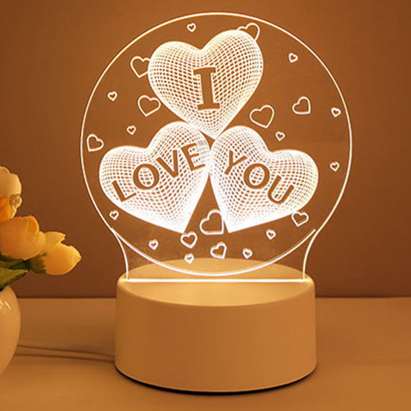 3D Acrylic USB LED Night Light Neon Sign Lamp for Home Decor