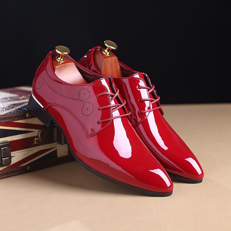 Men's Leather Dress Shoes, Business Casual Lace-Up in Many Colours