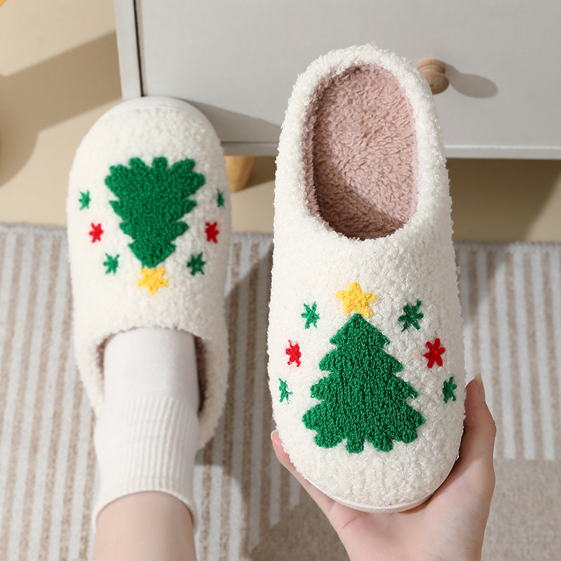 Cartoon Christmas Cotton Slippers for Women and Men