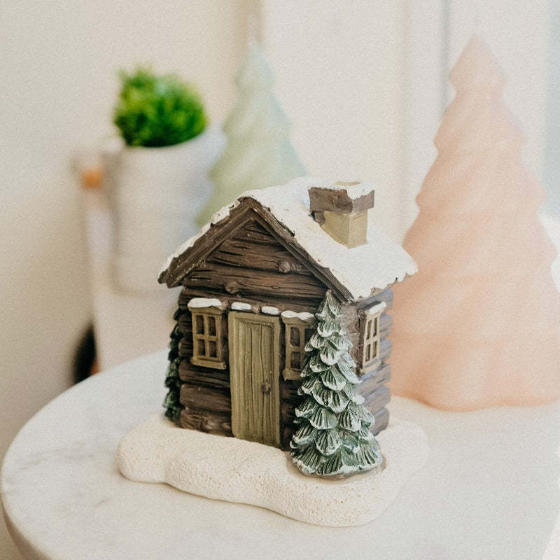 Log Cabin Incense Burner Christmas Chimney Cottage Ornament