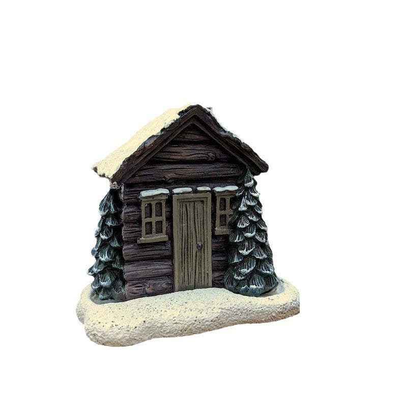 Log Cabin Incense Burner Christmas Chimney Cottage Ornament