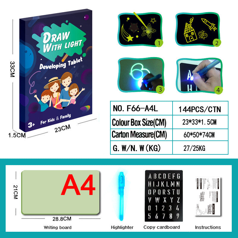 3D Magic Drawing Pad With 8 Light Effects For Kids