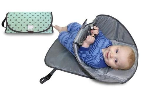 Portable Waterproof Diaper Changing Pad Clutch for Newborns, Foldable Mat