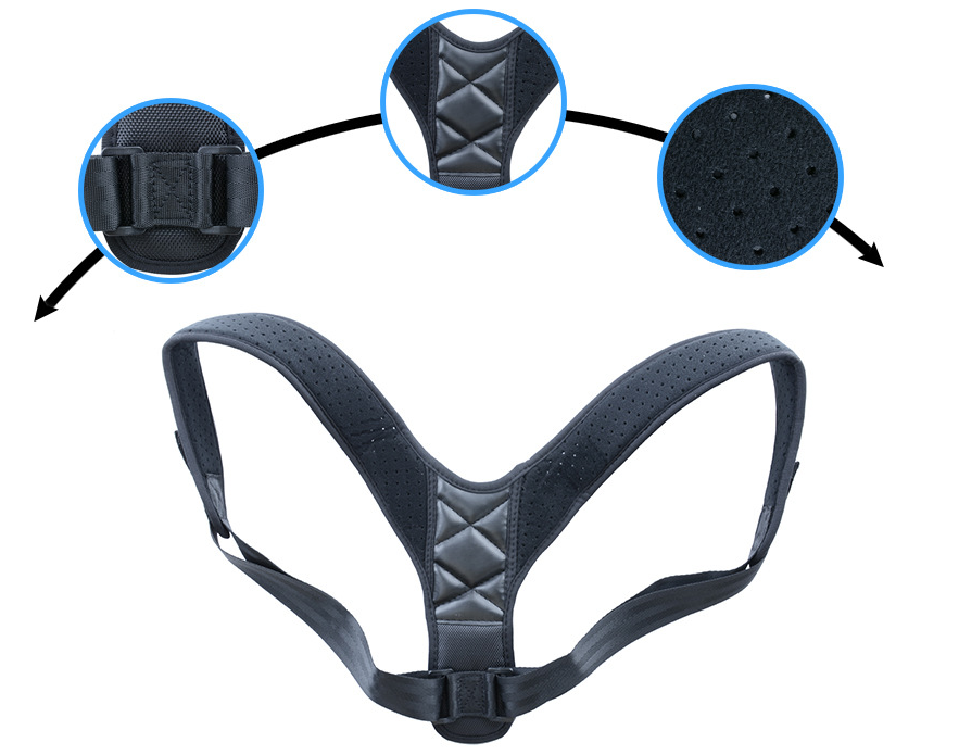 Adjustable Back Support Strap, Comfortable Upper Back Brace for Posture