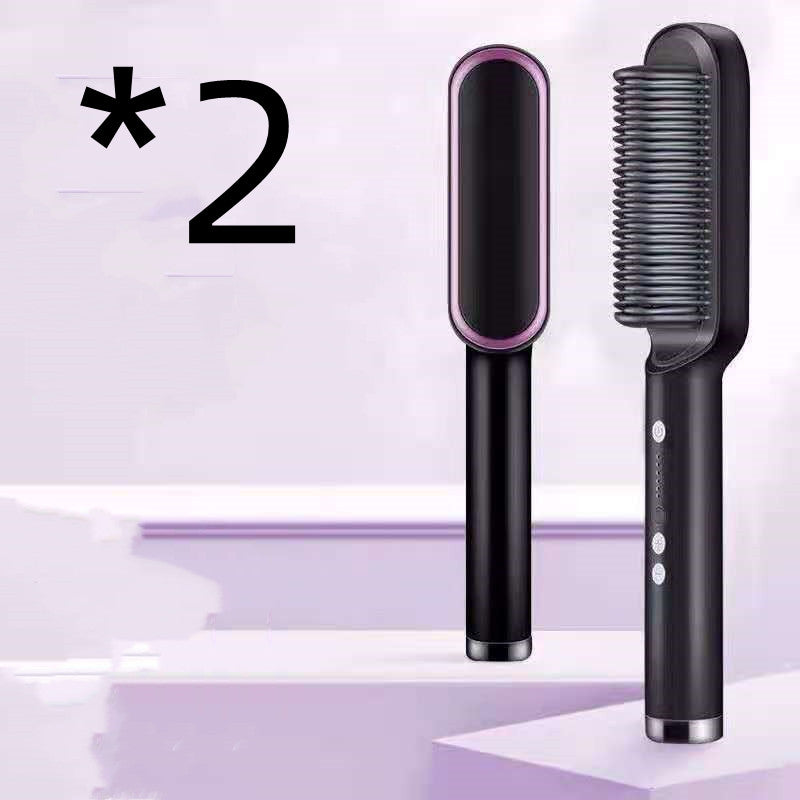 2 In 1 Hair Straightener Comb With Negative Ion And Curling