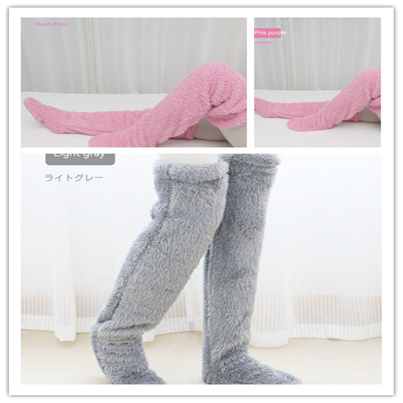 Over Knee Fuzzy Long Socks For Winter Home And Sleeping
