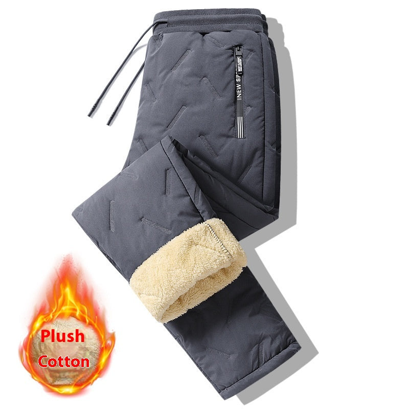 Men's Plush Fleece Sweatpants, Thick Lambswool-Lined