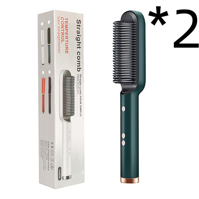 2 In 1 Hair Straightener Comb With Negative Ion And Curling