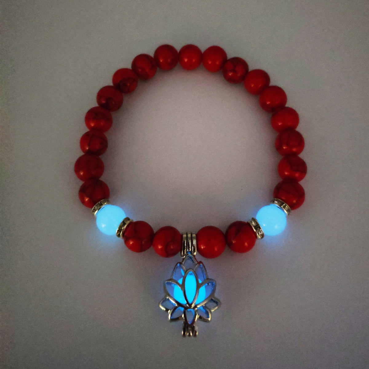 Luminous Lotus Natural Stone Bracelet That Glows in the Dark