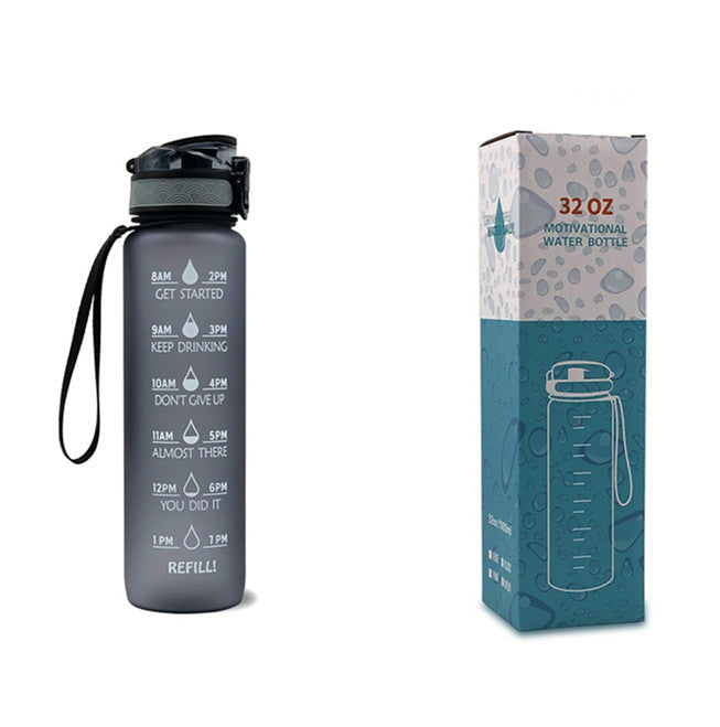 1L Tritan Water Bottle With Time Marker And Flip Cover