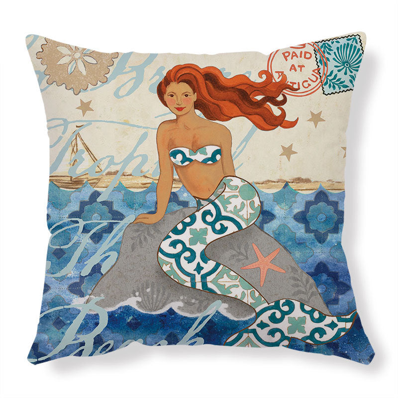 Sea Turtle Print Cushion Cover, Soft Throw Pillow Case