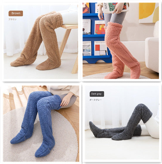 Over Knee Fuzzy Long Socks For Winter Home And Sleeping