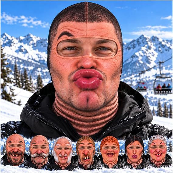 Realistic Winter Balaclava Face Mask, Windproof Fun Costume