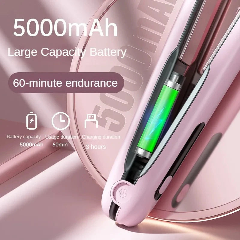 Cordless Mini Hair Straightener And Curler With USB Charging