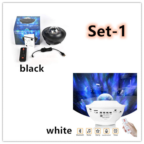 USB Music Player LED Night Light with Starry Sky Projection