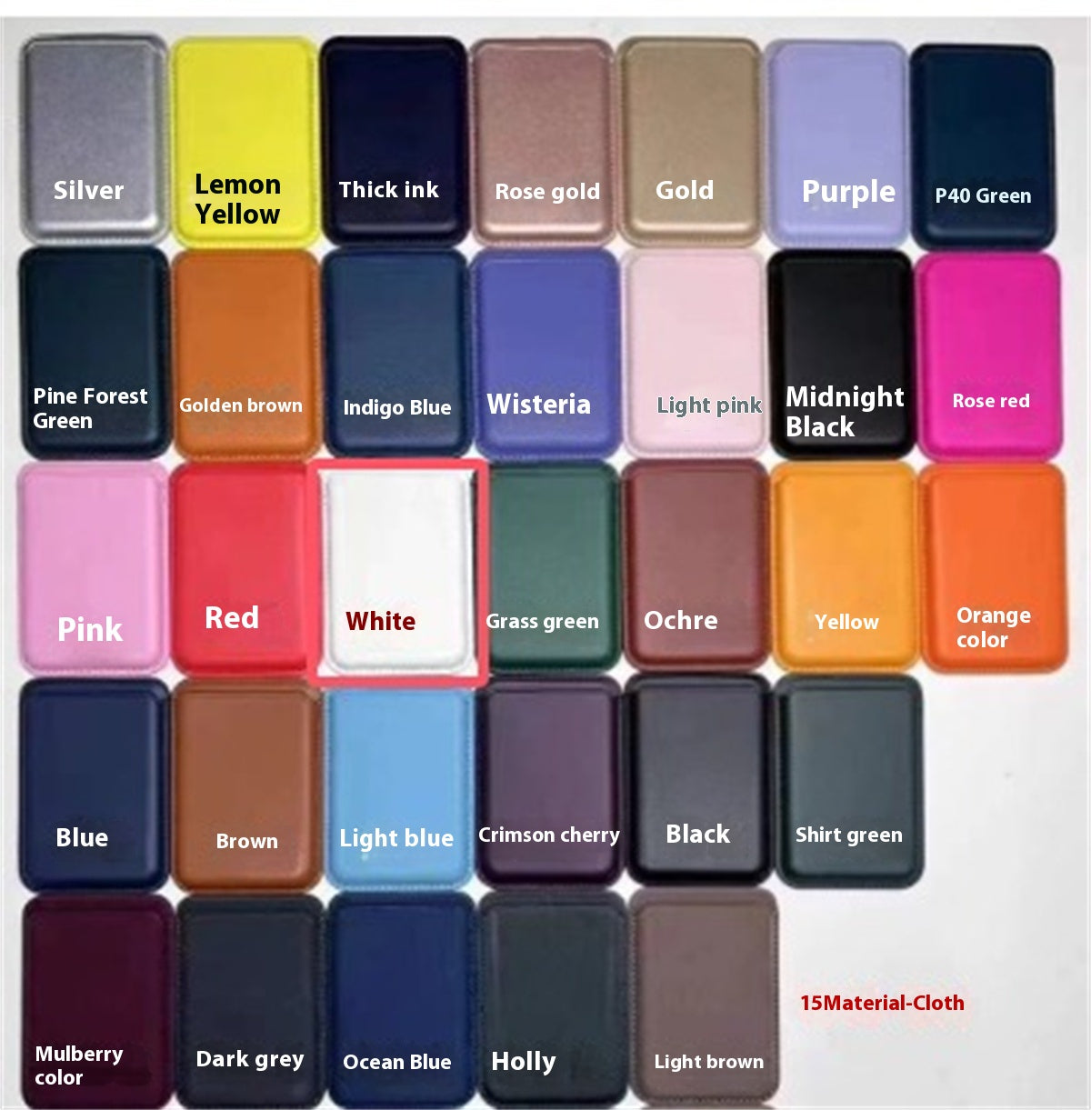 Magnetic Leather Card Holder Wallet Case for Phones in 18 Colours