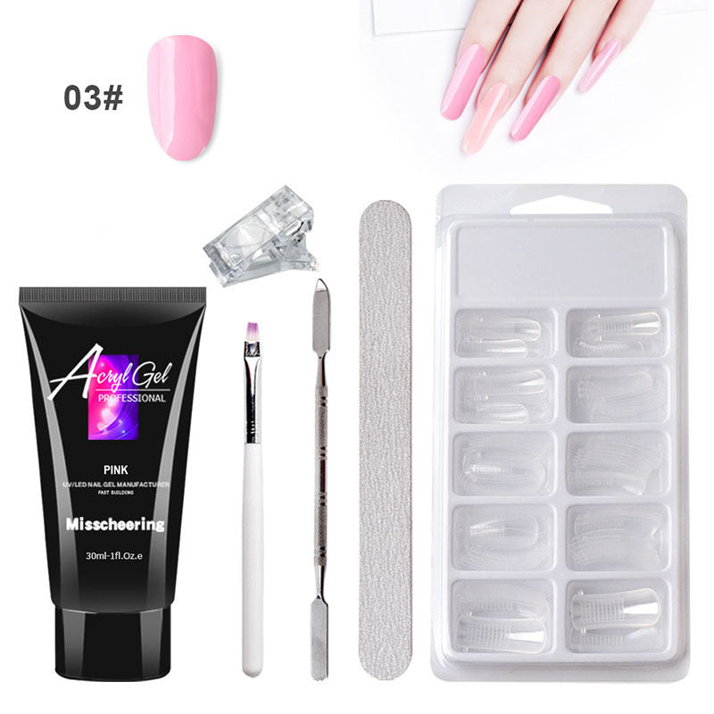 Painless Extension Gel Nail Art Kit with Quick Model Crystal Colours