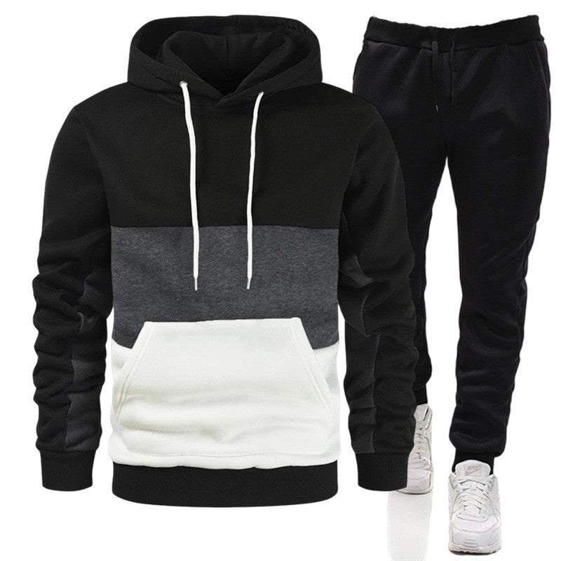 Men's Loose Long-Sleeve Leisure Loungewear Set with Trousers