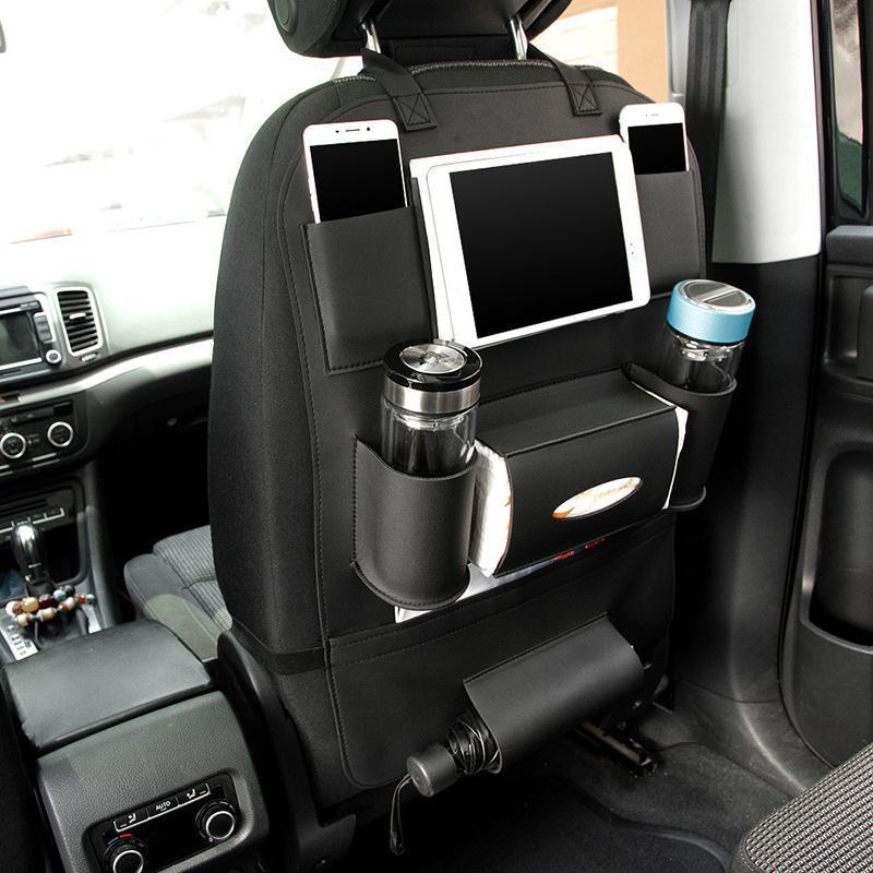 Universal PU Leather Car Seat Back Organiser, 58cm x 41cm Storage