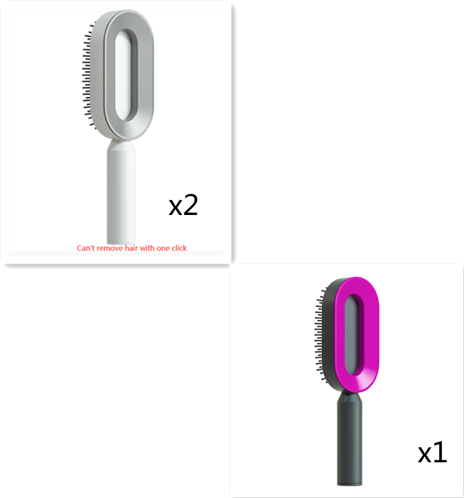 Self-Cleaning Airbag Hair Brush With Scalp Massage, Anti-Static