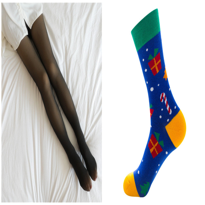 Women's Fleece Lined Translucent Tights For Autumn And Winter
