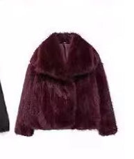 Women's Winter Plush Coat, Fluffy Thick Lapel Jacket