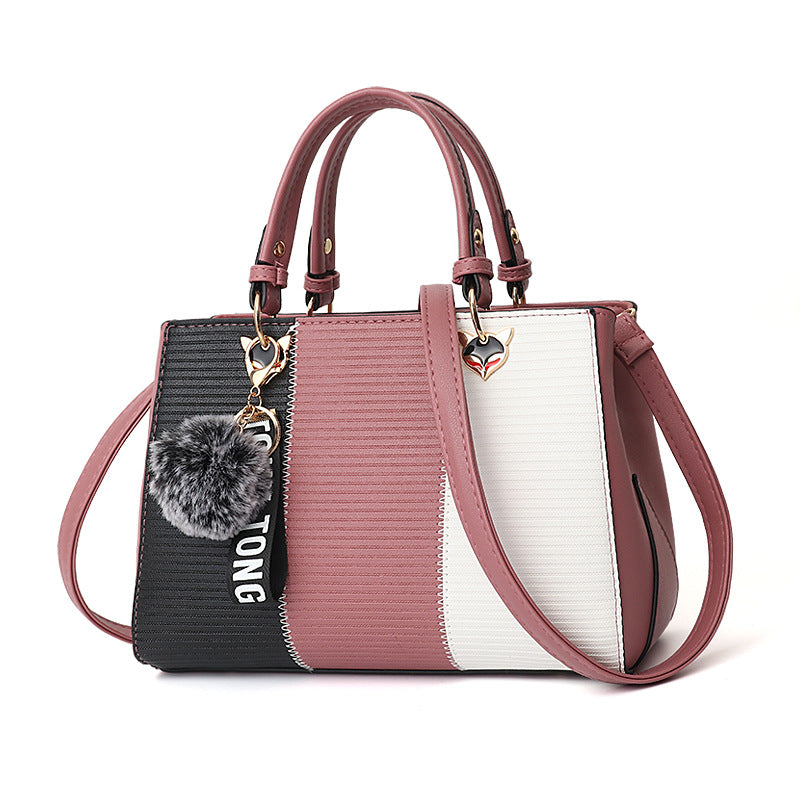 Women's Hairball Patchwork Crossbody Handbag for Parties