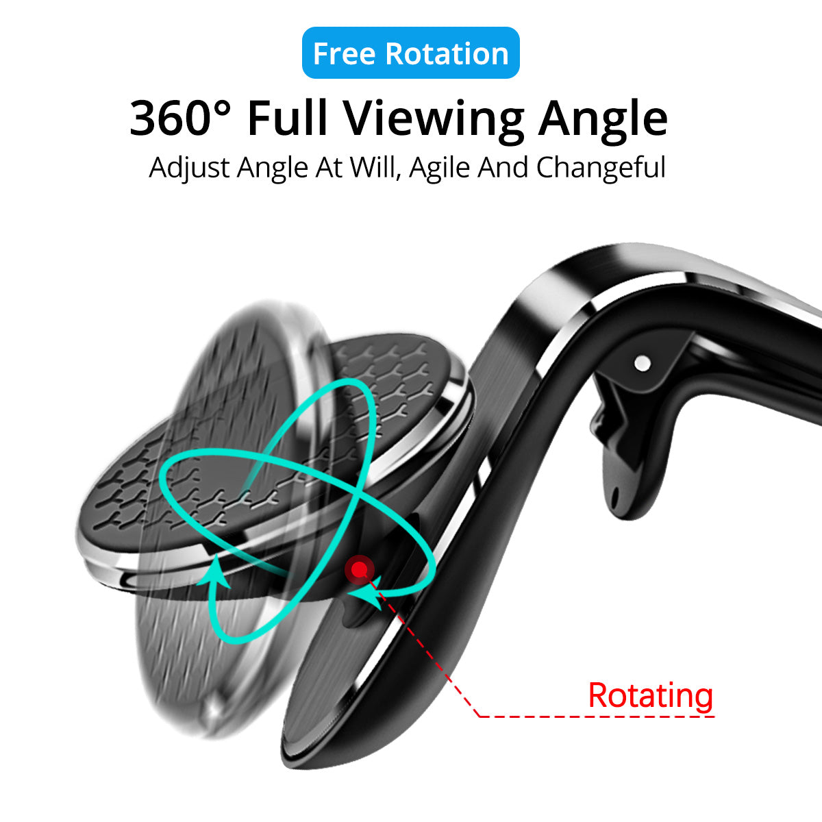 Magnetic Car Phone Holder for Air Vent with 360 Degree Rotation