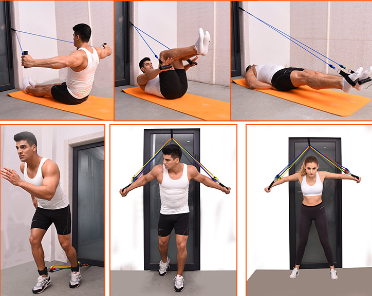 Portable Fitness Resistance Rally Band Set for Home Workouts