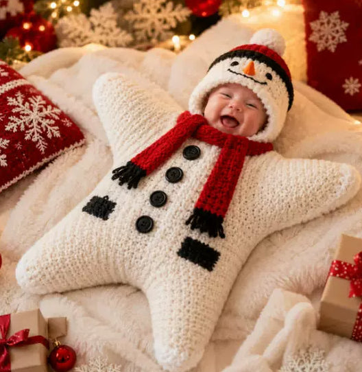 Crocheted Star Baby Sleeping Bag Bodysuit For Newborns