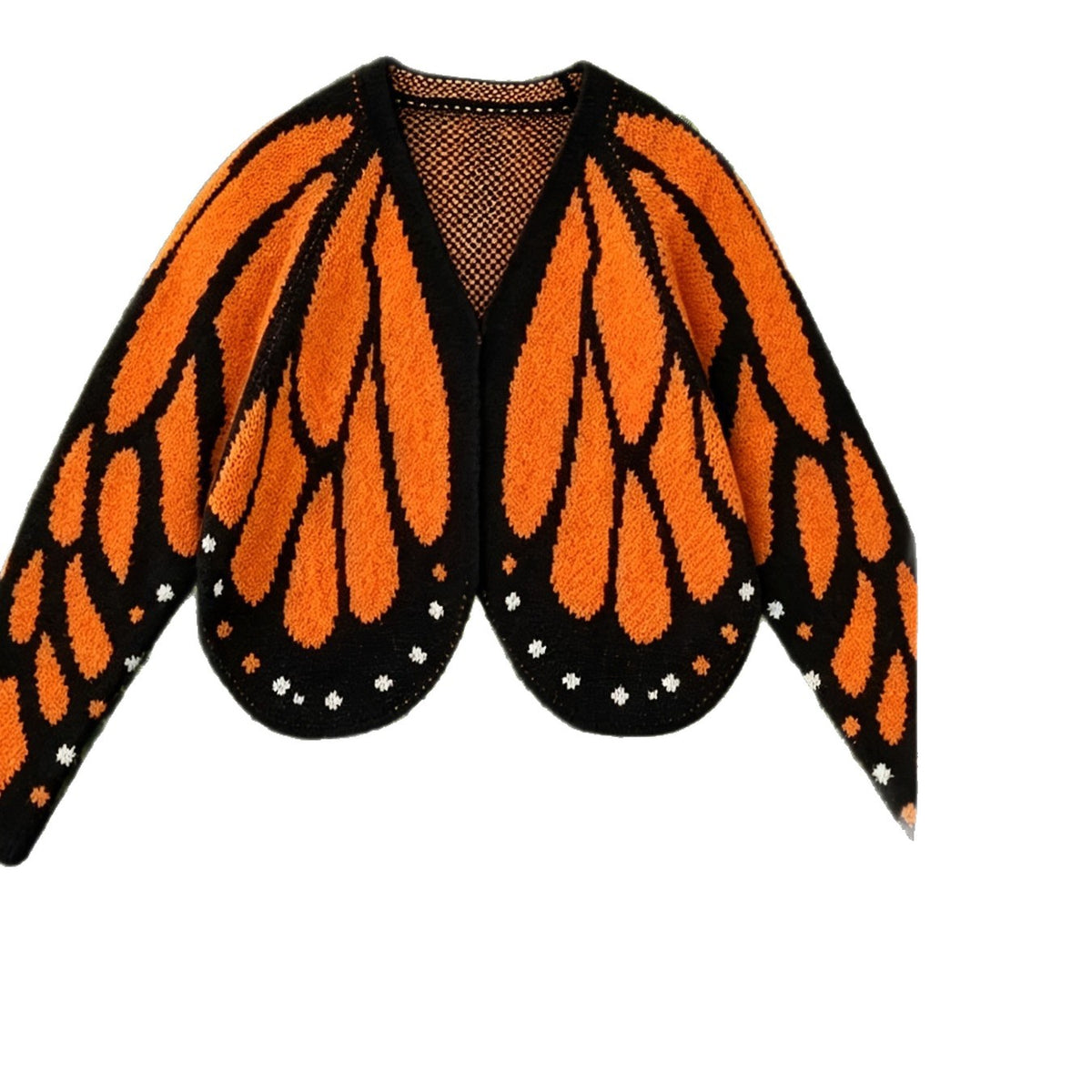 Women's Butterfly Knit Cardigan Sweater with Open Front, Long Sleeve
