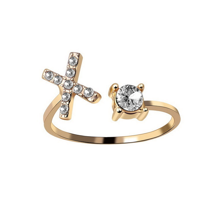 Adjustable Initial Letter Ring In Gold, Silver Or Rose Gold