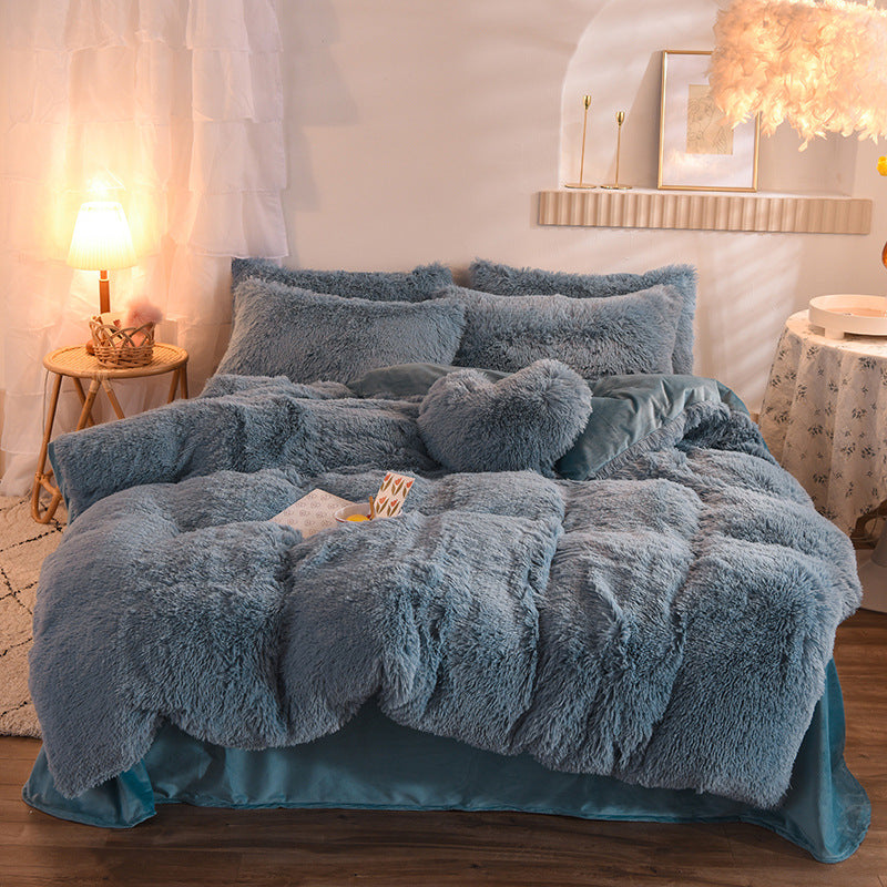 Luxury Thick Fleece Duvet Cover Set, Warm Winter Bedding