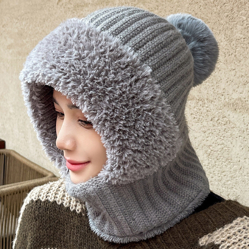 Warm Hat and Scarf Combined Neck Bandana in Soft Acrylic