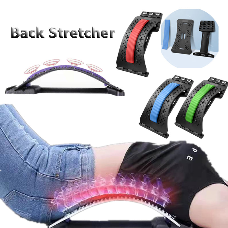 Adjustable Back Stretcher with Massage Points for Waist and Neck