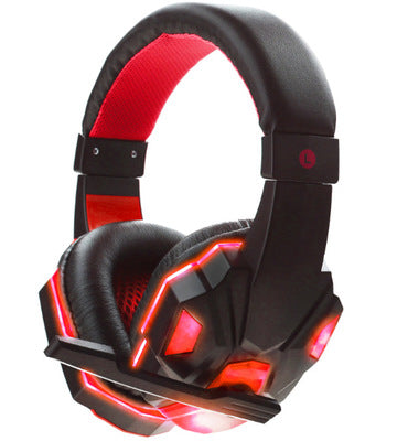 Wired Gaming Headphones with LED Lights, Over-Ear Headset for PC