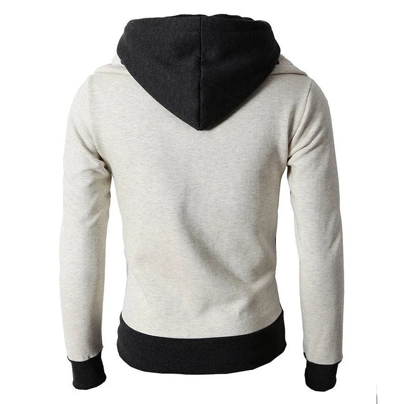 Men's Zip-Up Hooded Sweatshirt Jacket, Slim Casual Cardigan