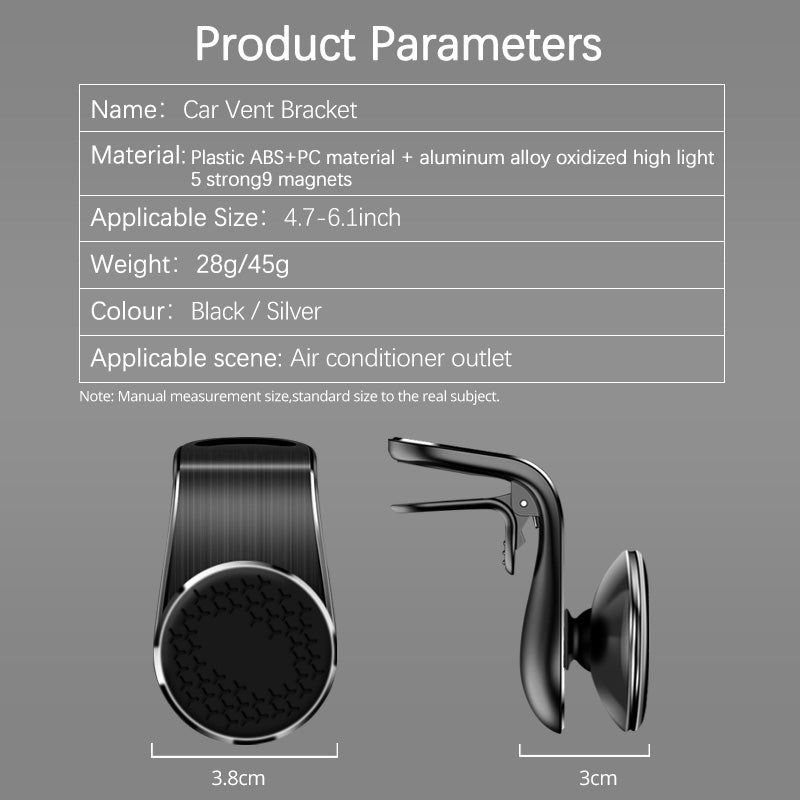 Magnetic Car Phone Holder for Air Vent with 360 Degree Rotation