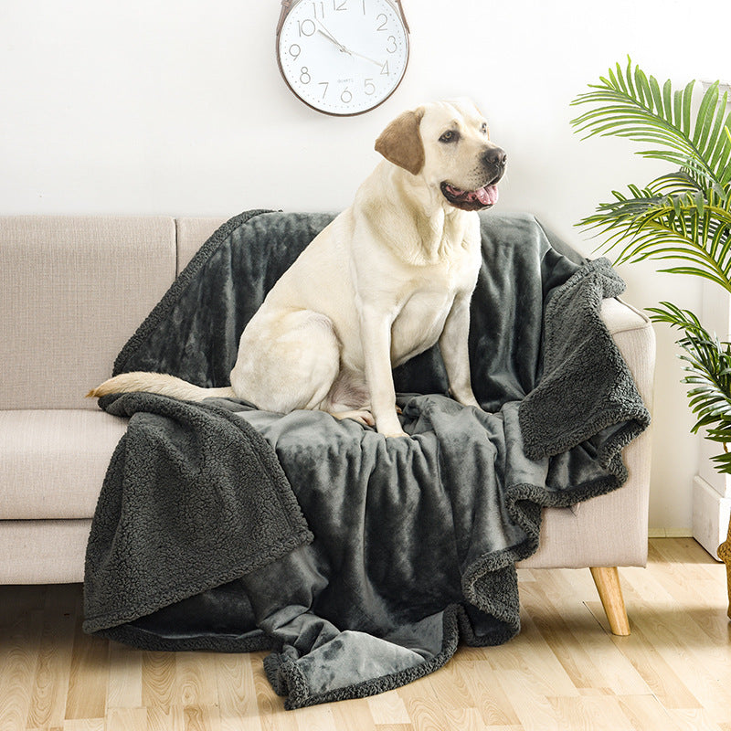 Thick Flannel Sherpa Pet Blanket For Dog Kennels, Warm