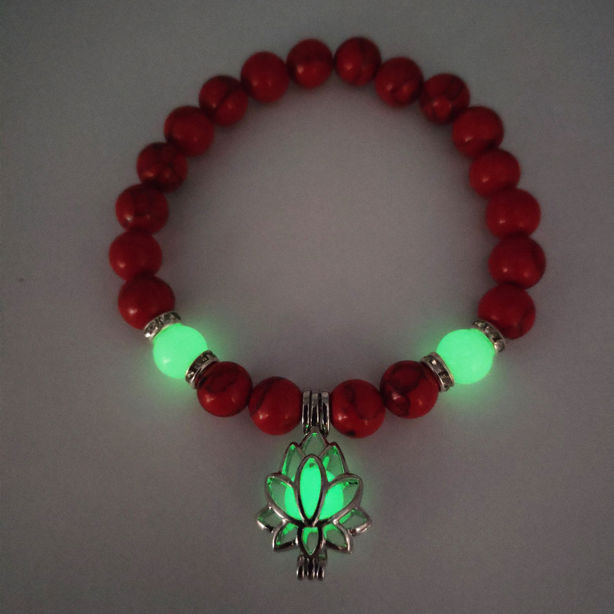 Luminous Lotus Natural Stone Bracelet That Glows in the Dark