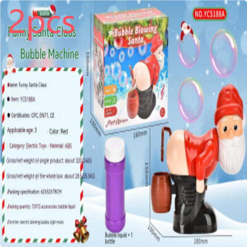 Electric Santa Claus Bubble Machine with Music and Lights