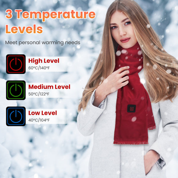 USB Heated Neck Wrap With 3 Temperature Modes, Soft Fabric