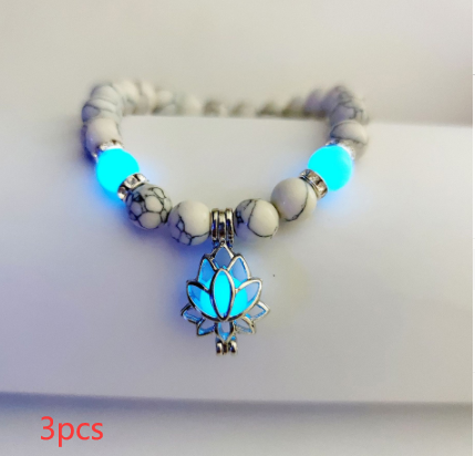 Luminous Lotus Natural Stone Bracelet That Glows in the Dark