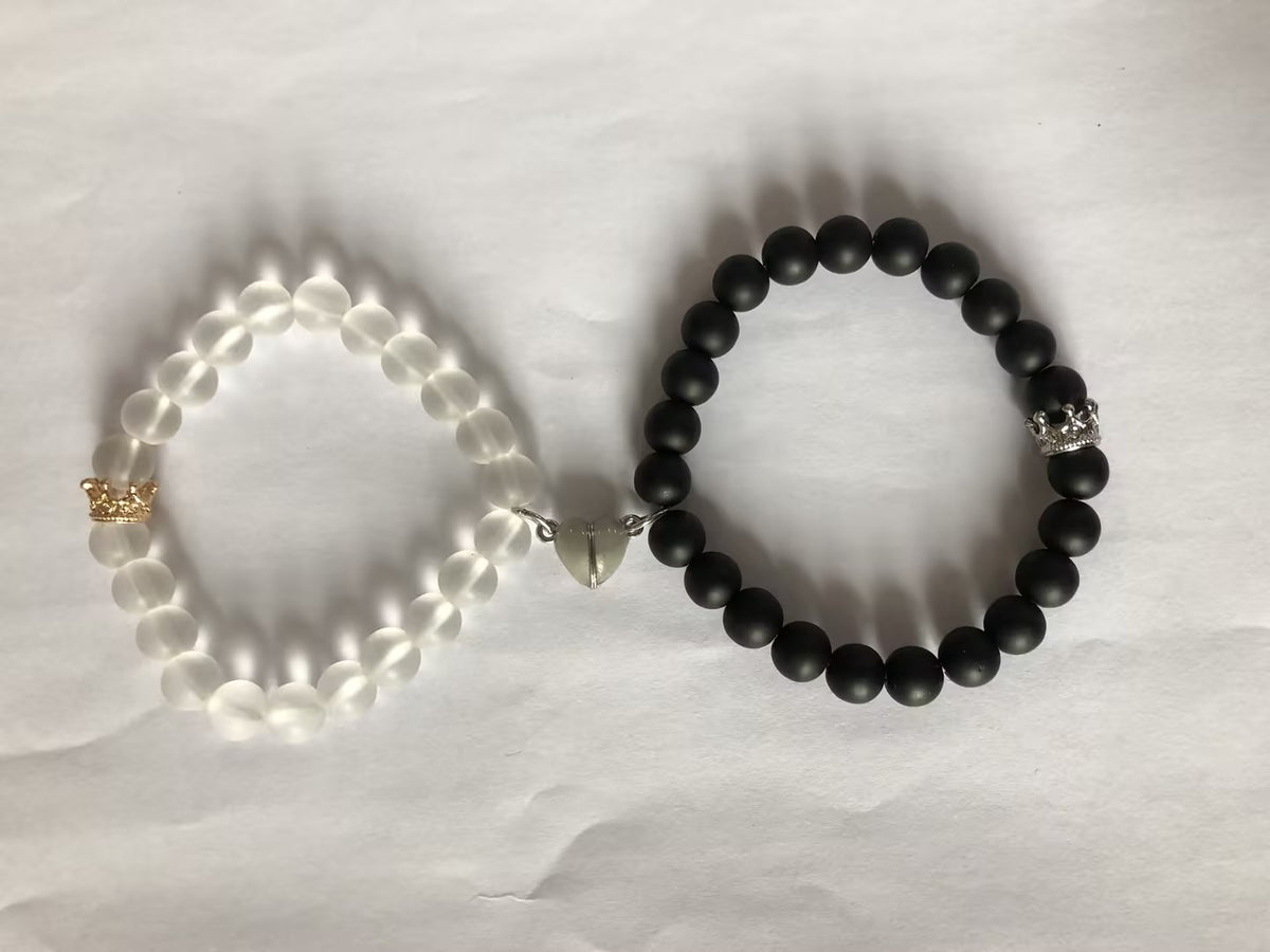 Handmade Crown Charm Couple Bracelets, Luminous Glow In The Dark
