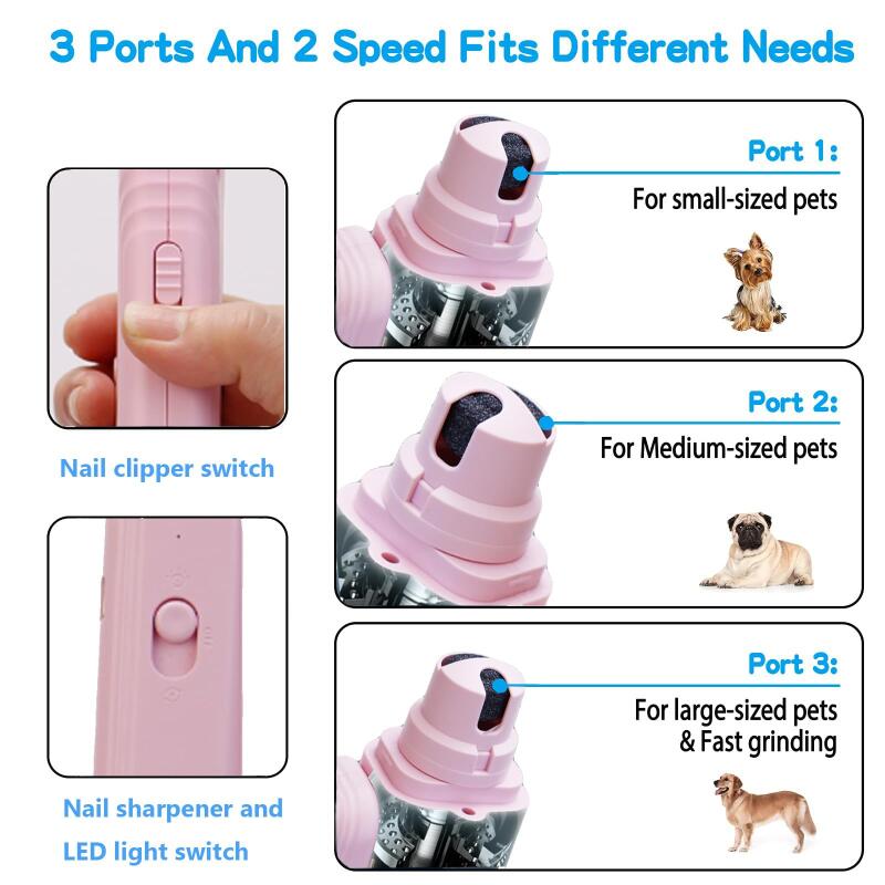2-in-1 Pet Nail Clipper and Grinder with LED Light for Dogs and Cats