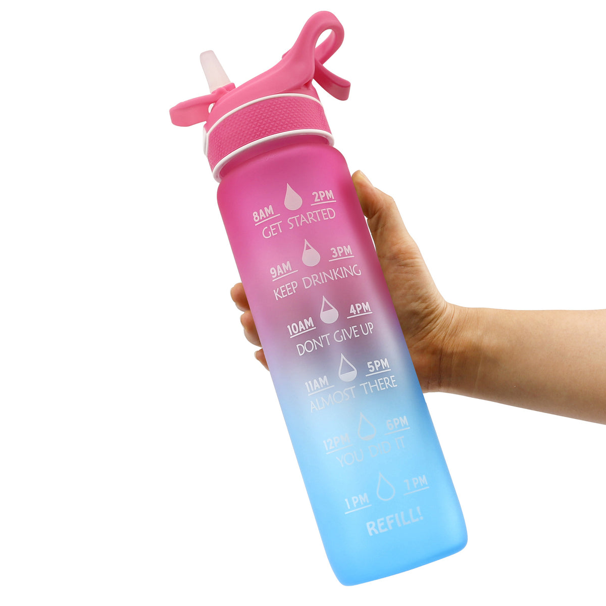 1000ml Water Bottle With Straw And Bounce Cover For Sport