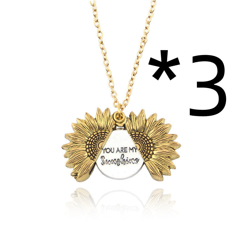You Are My Sunshine Sunflower Necklace for Women and Men with Gift Box